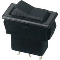 APEM Components Switch, Rocker, SPDT, ON-OFF-ON, Concave Act, Non-Illum, No Legend, 4A, 125VAC, Solder