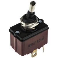 APEM Components Switch, Toggle, Sealed, SPST, ON-OFF, Std Actuator, Non-Illum, 6A, 250VAC, Solder/QC