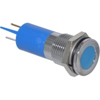 APEM Components LED Indicator Sealed 14mm Flush Chrome Fixed Blue 110VAC Solder Q14 Series