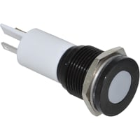 APEM Components LED Indicator Sealed 16mm Metal Flush Black Chrome Fixed White 110VAC Solder