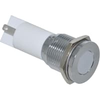 APEM Components LED Indicator Sealed 16mm Metal Flush Black Chrome Fixed White 110VAC Solder