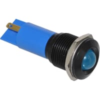 APEM Components LED Indicator Sealed 16mm Metal Prominent Blk Chrome Fixed Blue 24VDC Solder