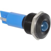 APEM Components LED Indicator Sealed 19mm Metal Prominent Black Chrome Fixed Blue 110VAC Solder