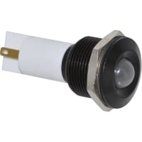 APEM Components LED Indicator Sealed 19mm Metal Prominent Black Chrome Fixed White 110VAC Solder