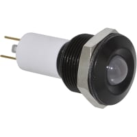 APEM Components LED Indicator Sealed 19mm Metal Prom Black Chrome Tri-Color R/Y/G 12VDC Solder