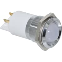 APEM Components LED Indicator Sealed 22mm Metal Prom Bright Chrome Tri-Color R/Y/G 12VDC Solder