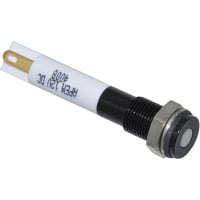 APEM Components LED Indicator Sealed 6mm Flush Black Chrome Fixed White 12VDC Solder