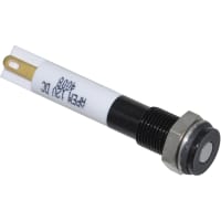 APEM Components LED Indicator Sealed 6mm Flush Black Chrome Fixed White 24VDC Solder