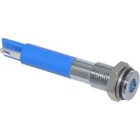 APEM Components LED Indicator Sealed 6mm Flush Bright Chrome Fixed Blue 12VDC Solder