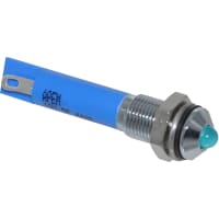 APEM Components LED Indicator Sealed 6mm Prominent Bright Chrome Fixed Blue 12VDC Solder