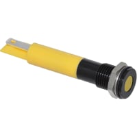 APEM Components LED Indicator Sealed 8mm Flush Black Chrome Fixed Yellow 110VAC Solder