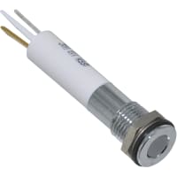 APEM Components LED Indicator Sealed 8mm Flush Bright Chrome Fixed White 110VAC Solder