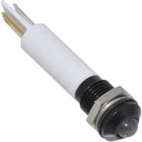 APEM Components LED Indicator Sealed 8mm Prominent Black Chrome Fixed White 110VAC Solder