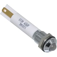 APEM Components LED Indicator Sealed 8mm Prominent Bright Chrome Fixed White 110VAC Solder