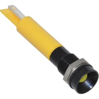 APEM Components LED Indicator Sealed 8mm Recessed Black Chrome Fixed Yellow 110VAC Solder