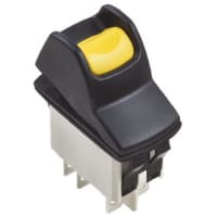 APEM Components IP68 Black/Yellow DPST Rocker Switch, On-On, 5 A@24 Vdc +85C -40C 36.8mm 21.08mm