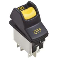 APEM Components IP68 Black/Yellow DPST Rocker Switch, On-On, 5 A@24 Vdc +85C -40C 36.8mm 21.08mm