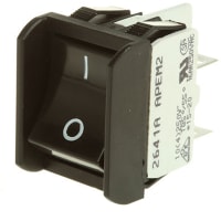 APEM Components Black DPST Rocker Switch, On-Off, 16 A @ 250 V ac +85degC -20degC 22mm 30mm