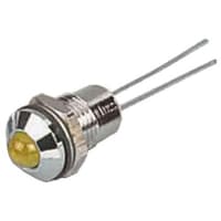 APEM Components Indicator Pmnt, 8mm Mount Size, Yellow LED, Lead Pins Term, 5 mm Lamp Size, 2Vdc