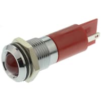 APEM Components Indicator Pmnt, 14mm Mount Size, Red LED, Tab Term, 10 mm Lamp Size, 24 Vac/Vdc