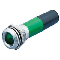 APEM Components Indicator Pmnt, 12mm Mount Size, Green LED, Solder Tab Term, 8 mm Lamp Size