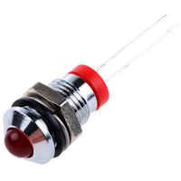 APEM Components Indicator Pmnt, 8mm Mount Size, Red LED, Lead Pins Term, 5 mm Lamp Size, 2Vdc