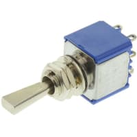 APEM Components Toggle Switch DP (On)-Off-(On), 6 A@ 125 V ac, Panel Mount