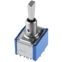 APEM Components Toggle Switch 3P On-Off-On, 6 A@ 125 V ac, Panel Mount