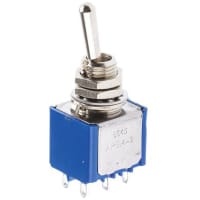 APEM Components Toggle Switch DP On-On, 6 A@ 125 V ac, Panel Mount