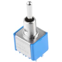 APEM Components Toggle Switch DP (On)-Off-(On), 6 A@ 125 V ac, Panel Mount