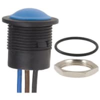 APEM Components Switch, P/button, blue actuator, wired