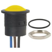 APEM Components Switch, P/button, yellow actuator, wired