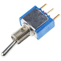 APEM Components Toggle Switch SP On-On, 0.4 A@ 20 V, PCB