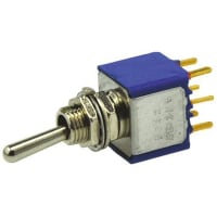 APEM Components Toggle Switch DP (On)-Off-(On), 0.4 A@ 20 V, PCB