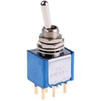 APEM Components Toggle Switch DP On-On, 0.4 A@ 20 V, PCB