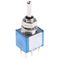 APEM Components Toggle Switch DP On-Off-On, 0.4 A@ 20 V, PCB