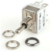 APEM Components Toggle Switch DP (On)-Off-(On), 5 A@ 25 V dc, Panel Mount