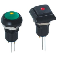 APEM Components Push Button Switch, IP67, NO, Panel Mount, Momentary, Illuminated Red LED, 