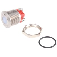 APEM Components Push Button Switch, IP65, SPST-NO, Momentary, Illuminated Red LED, 