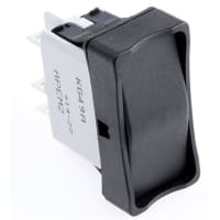 APEM Components IP65 Black DPDT Rocker Switch, On-Off-On, 12 A@250 Vac +65C -10C 21.08mm 36.8mm