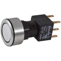 APEM Components Push Button Switch, DP, Panel Mount, Momentary, Illuminated Blue LED, 