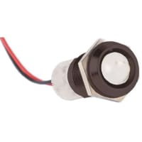 APEM Components 14mm prominent black LED wires, wht 24Vdc