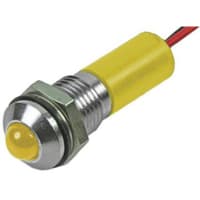 APEM Components Indicator LED wires Pmnt, 6mm Mount Size, Yellow LED, LeadWires Term, 3 mm Lamp Size