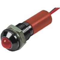 APEM Components Indicator LED wires Pmnt, 6mm Mount Size, Red LED, LeadWires Term, 3 mm Lamp Size