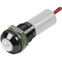 APEM Components Indicator Pmnt, 6mm Mount Size, White LED, LeadWires Term, 3 mm Lamp Size, 2Vdc