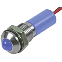 APEM Components Indicator Pmnt, 6mm Mount Size, Blue LED, LeadWires Term, 3 mm Lamp Size, 12Vdc