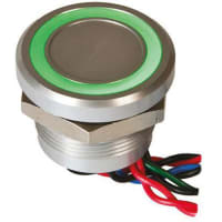 APEM Components Illuminated Wire Lead Piezo Switch, , IP68, 200 mA@ 24 Vdc, NO, -40 to +75degC