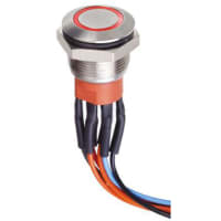 APEM Components Push Button Switch, IP67, NO/NC, Panel Mount, Momentary, Illuminated Red LED, 