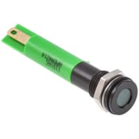 APEM Components 8mm flush hyper bright LED, green 110Vac