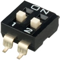 APEM Components 2 Way Surface Mount DIP Switch SPST, Raised Actuator Slide Actuator